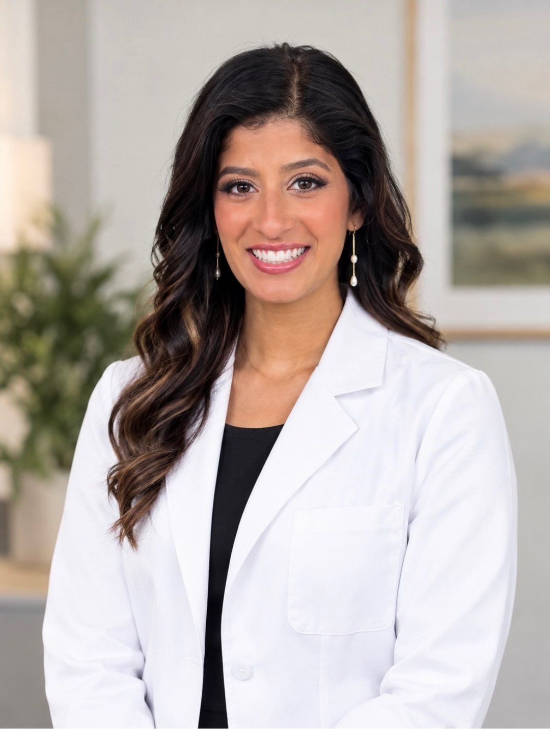 Jennifer Kannookaden, PA-C, Board-Certified Physician Assistant | Premier Psychiatry Jennifer Kannookaden, physician assistant at Premier Psychiatry, smiling in a white coat over a black top